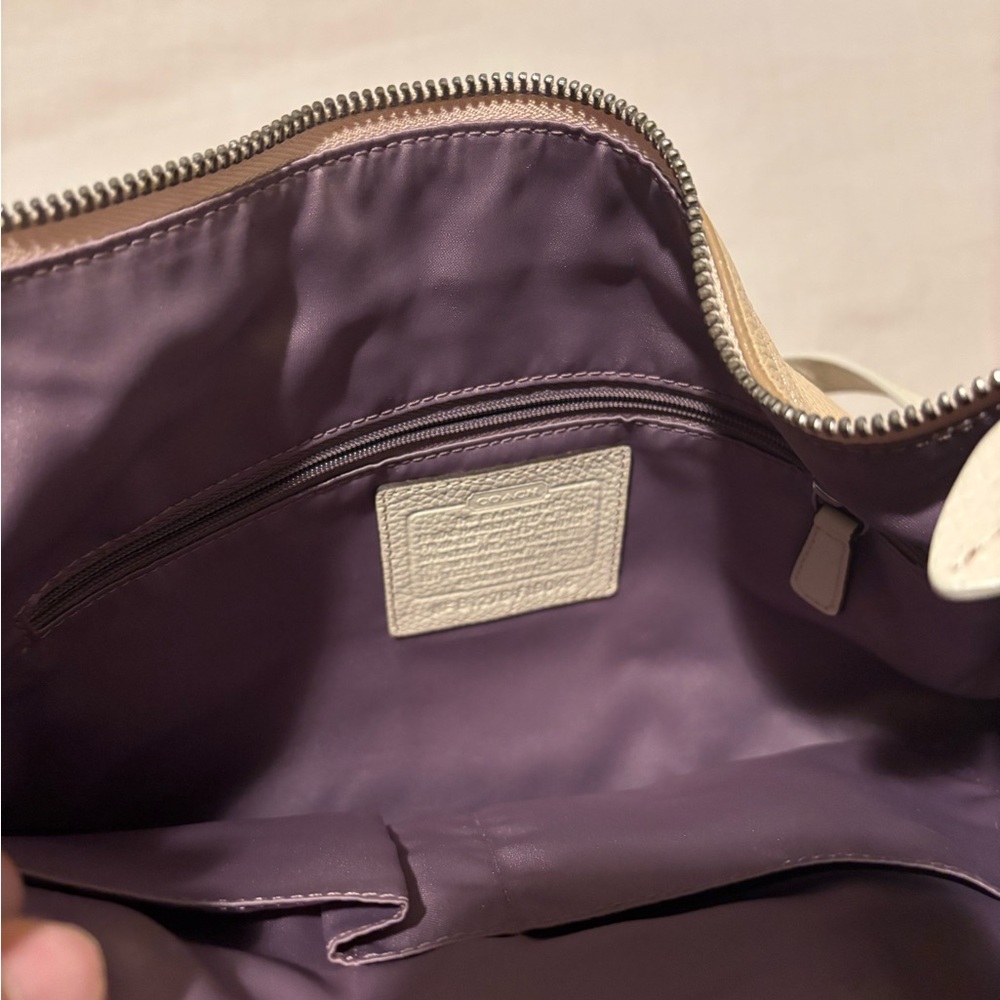 Coach Penelope Beige Leather Shoulder Bag - Picture 5 of 6